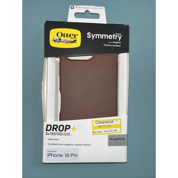 Otterbox Symmetry‎ Series Cactus Leather Material iPhone 16 Rich Adobe Brown - Picture 1 of 3